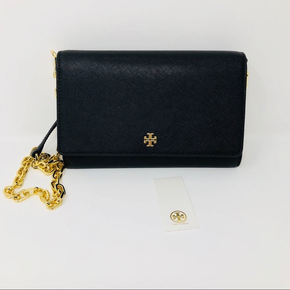 TORY BURCH BLACK WALLET ON CHAIN - Picture 2 of 8
